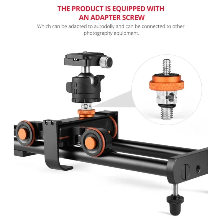 YELANGU YLG0119A 60cm Splicing Slide Rail Track + Trolley Rail Buckle for SLR Cameras / Video Cameras, 60cm Rail Track + Rail Buckle
