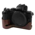 1/4 inch Thread PU Leather Camera Half Case Base for Nikon Z50, For Nikon Z50