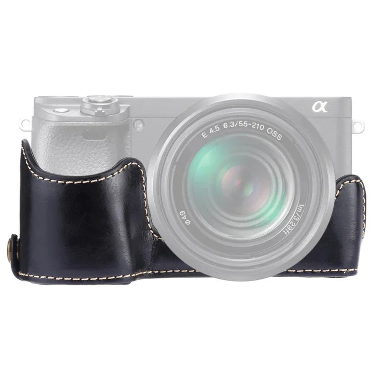 1/4 inch Thread PU Leather Camera Half Case Base for Sony A6400 / ILCE-A6400, For Sony A6400