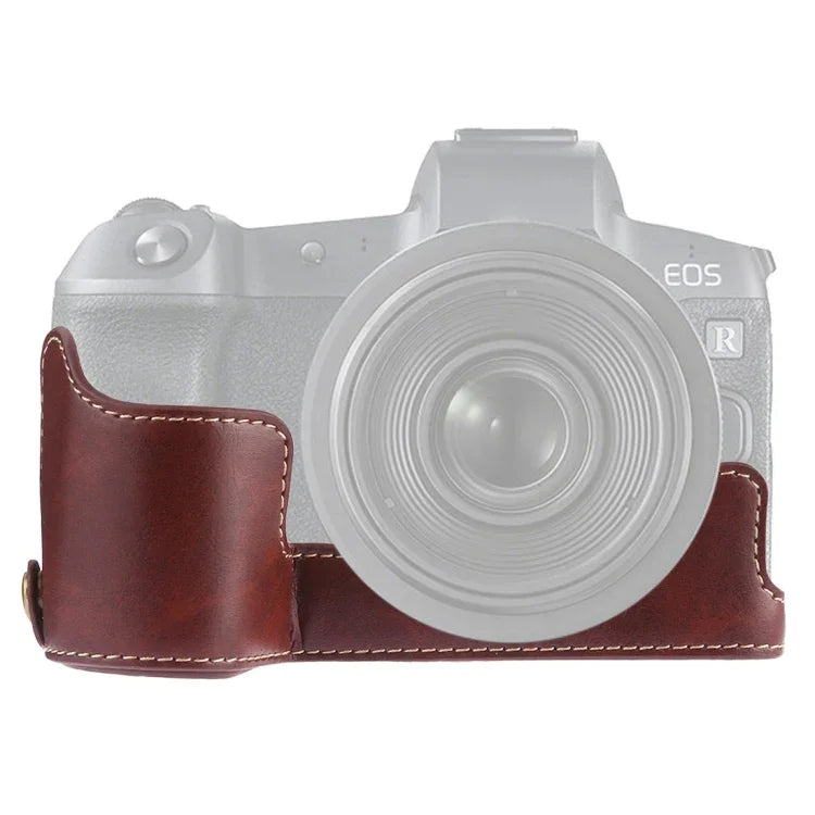 1/4 inch Thread PU Leather Camera Half Case Base for Canon EOS R, For Canon R