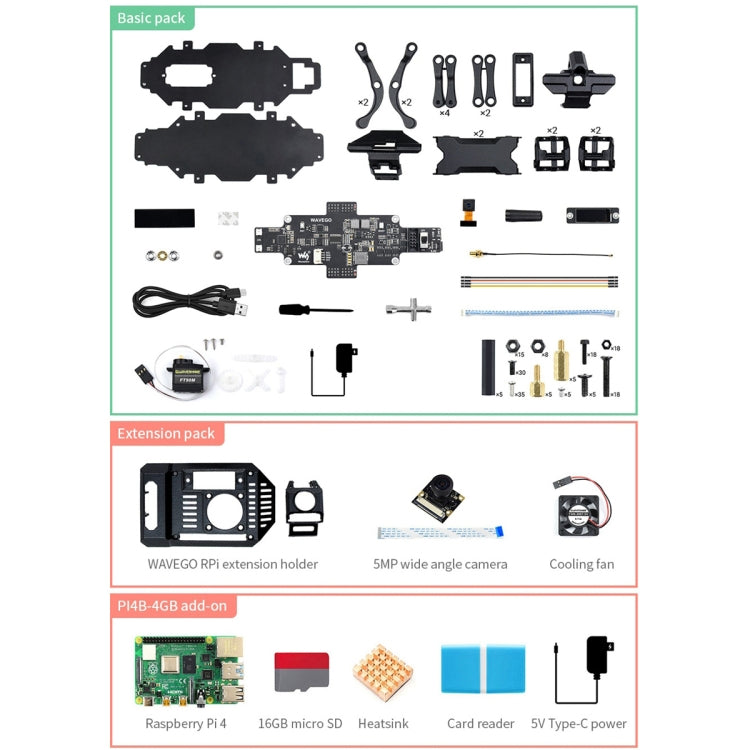 Waveshare WAVEGO 12-DOF Bionic Dog-Like Robot, Basic Version, Basic Version