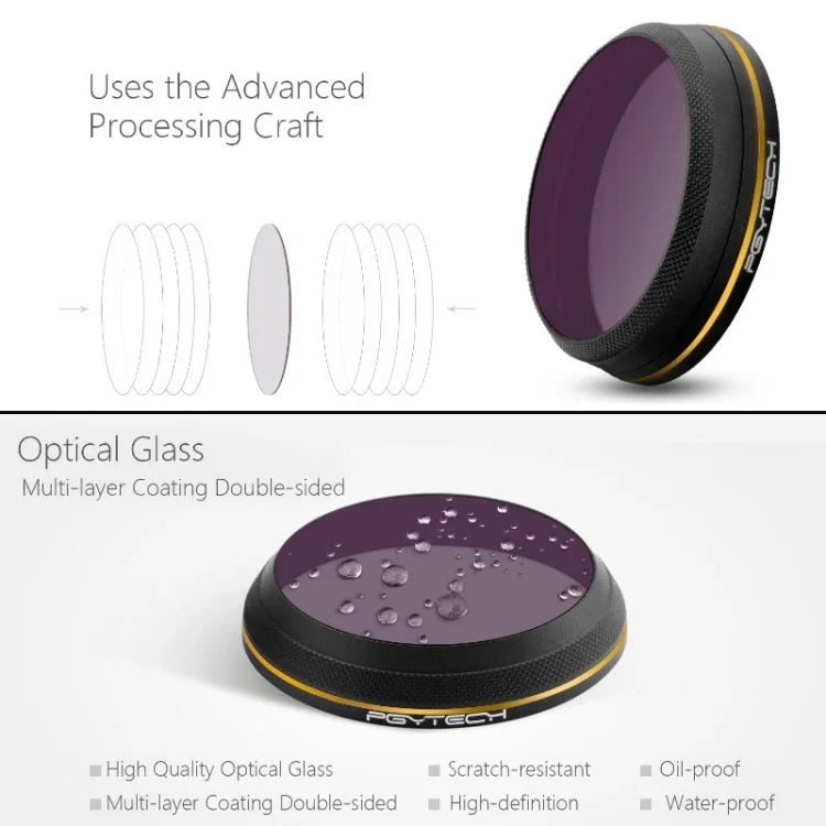 PGYTECH X4S-MRC CPL Gold-edge Lens Filter for DJI Inspire 2 / X4S Gimbal Camera Drone Accessories, CPL