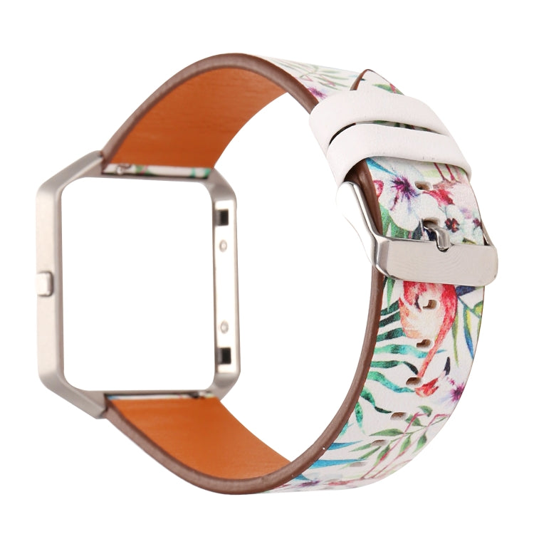 For Fitbit Blaze Leather Replacement Strap Watchband, A, B, C, D, E, F, G, Flamingo, Green Leaf, Peony, Red Flower, Sunflower