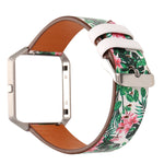 For Fitbit Blaze Leather Replacement Strap Watchband, A, B, C, D, E, F, G, Flamingo, Green Leaf, Peony, Red Flower, Sunflower