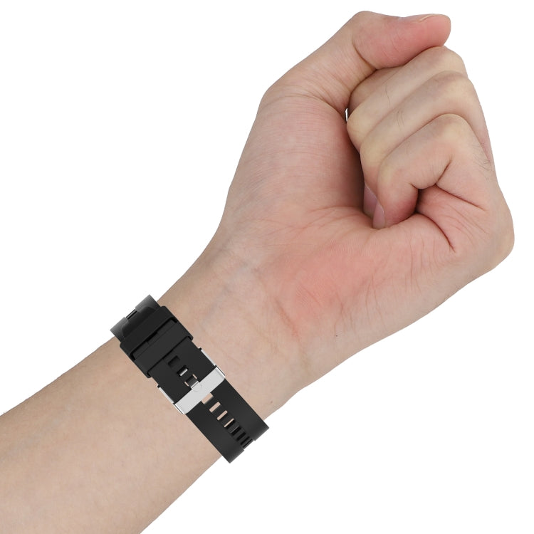Silicone Replacement Strap Watchband with Silver Steel Buckle, For Xiaomi Watch Color Sport, For TicWatch Pro 3