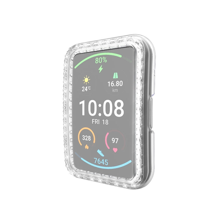 For Huawei Watch Fit Single Row Diamond PC Protective Case Cover