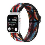 Metal Japanese Buckle Elastic Nylon Replacement Watchbands, For Apple Watch Series 7 45mm / 6 & SE & 5 & 4 44mm / 3 & 2 & 1 42mm, For Apple Watch Series 8&7 41mm / SE 2&6&SE&5&4 40mm / 3&2&1 38mm                                                         ...