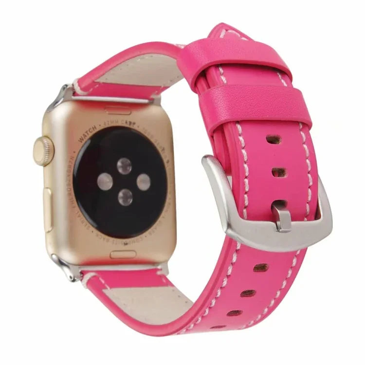 Calfskin Genuine Leather Watchband For Apple Watch Series 6 & SE & 5 & 4 44mm / 3 & 2 & 1 42mm, For Apple Watch Series 7 45mm / 6 & SE & 5 & 4 44mm / 3 & 2 & 1 42mm