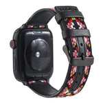Ethnic Leather Watchband For Apple Watch Series 6 & SE & 5 & 4 40mm / 3 & 2 & 1 38mm, For Apple Watch Series 7 41mm / 6 & SE & 5 & 4 40mm / 3 & 2 & 1 38mm