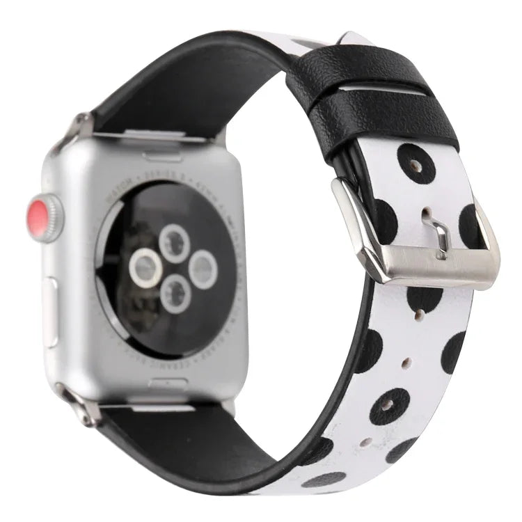 Fashion Wave Dot Series Leather Replacement Watchbands For Apple Watch Series 6 & SE & 5 & 4 40mm / 3 & 2 & 1 38mm, For Apple Watch Series 8&7 41mm / SE 2&6&SE&5&4 40mm / 3&2&1 38mm