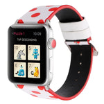 Fashion Wave Dot Series Leather Replacement Watchbands For Apple Watch Series 6 & SE & 5 & 4 40mm / 3 & 2 & 1 38mm, For Apple Watch Series 8&7 41mm / SE 2&6&SE&5&4 40mm / 3&2&1 38mm