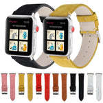 Frosted Genuine Leather Watchband For Apple Watch Series 6 & SE & 5 & 4 44mm / 3 & 2 & 1 42mm, For Apple Watch Series 7 45mm / 6 & SE & 5 & 4 44mm / 3 & 2 & 1 42mm