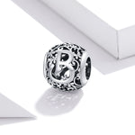 S925 Sterling Silver Mori Series Hollow Letters Beads DIY Bracelet Necklace Accessories