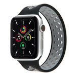Elastic Silicone Watchband For Apple Watch Series 6 & SE & 5 & 4 40mm / 3 & 2 & 1 38mm, Length: 160mm, 160mm (White Black), 160mm (Black), 160mm (Black Yellow), 160mm (Black Grey), 160mm (Red Black), 160mm (Black White), 160mm (Black Red)              ...