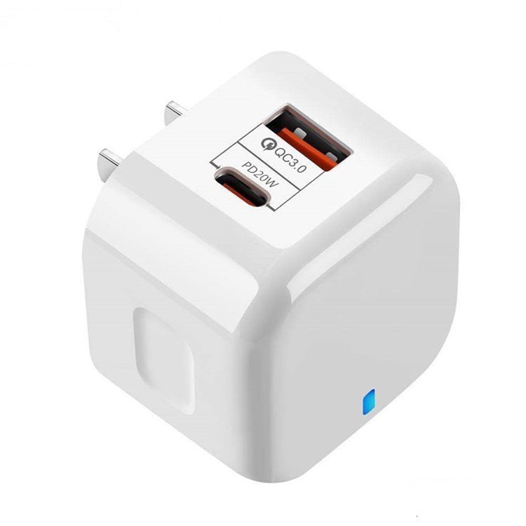 20W PD + QC 3.0 Dual Ports Travel Charger Power Adapter,, US Plug, EU Plug, UK Plug