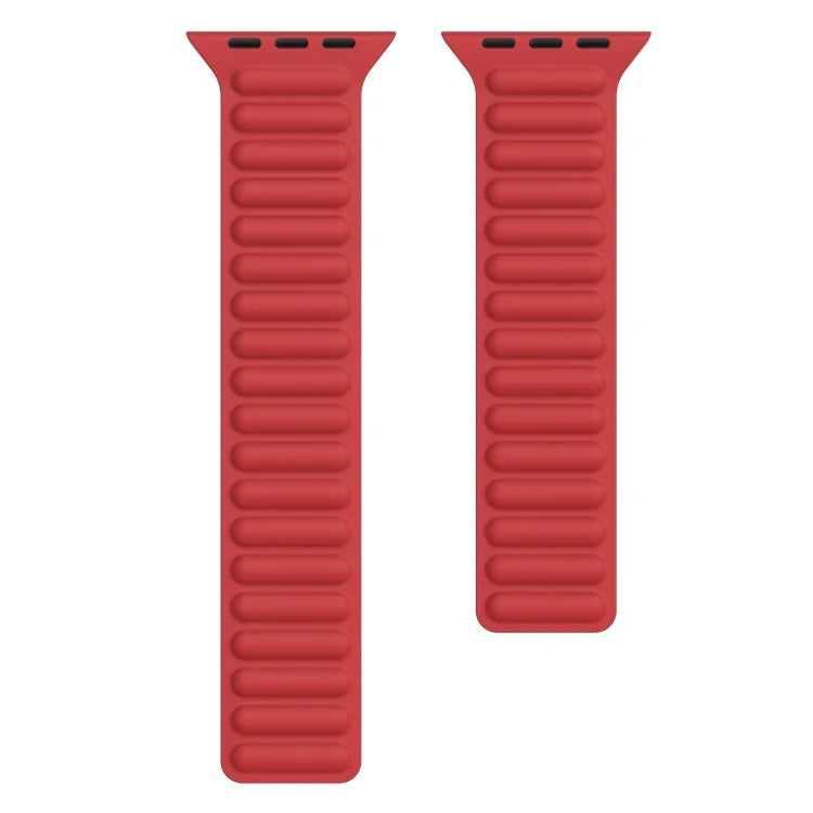 Silicone Magnetic Chain Watchband For Apple Watch Series 6 & SE & 5 & 4 40mm / 3 & 2 & 1 38mm, For Apple Watch Series 7 41mm / 6 & SE & 5 & 4 40mm / 3 & 2 & 1 38mm