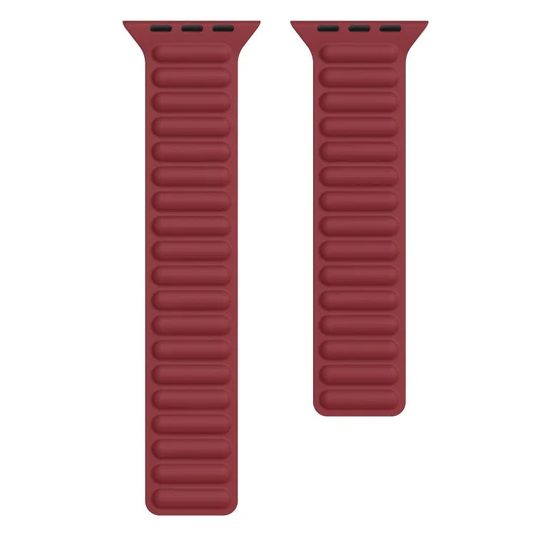 Silicone Magnetic Chain Watchband For Apple Watch Series 6 & SE & 5 & 4 40mm / 3 & 2 & 1 38mm, For Apple Watch Series 7 41mm / 6 & SE & 5 & 4 40mm / 3 & 2 & 1 38mm