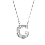 Women Fashion S925 Sterling Silver English Alphabet Pendant Necklace, C, H, K, M