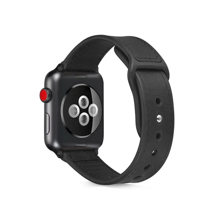 Paste Leather TPU Watchband For Apple Watch Series 6 & SE & 5 & 4 40mm / 3 & 2 & 1 38mm
