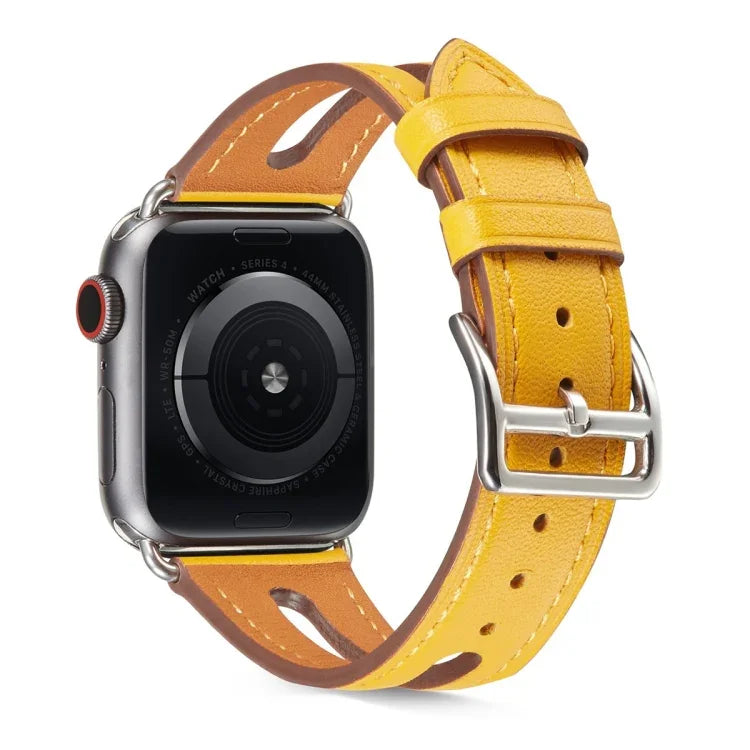 Top-grain Leather Watchband For Apple Watch Series 6 & SE & 5 & 4 44mm / 3 & 2 & 1 42mm