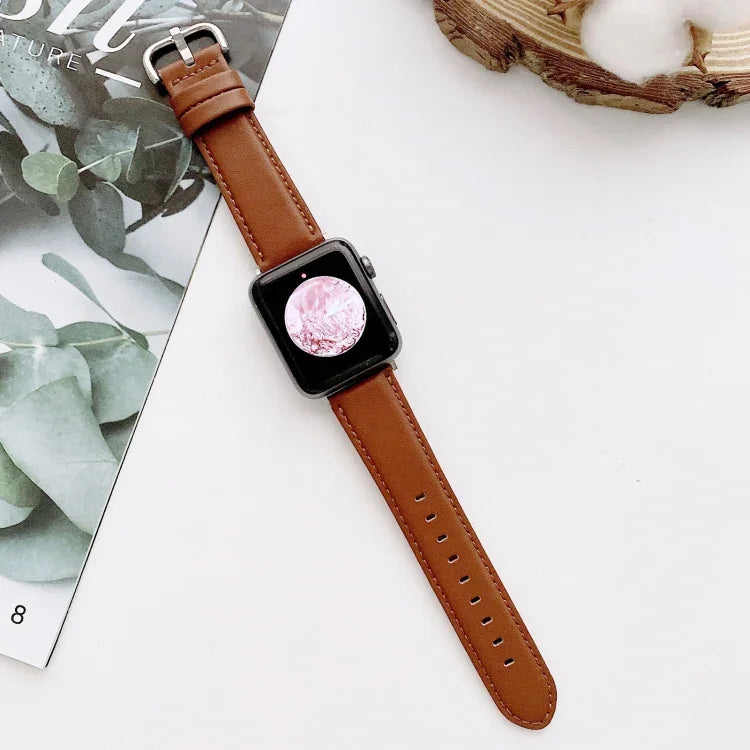 D Character Buckle Smooth Texture Replacement Watchbands For Apple Watch Series 6 & SE & 5 & 4 44mm / 3 & 2 & 1 42mm