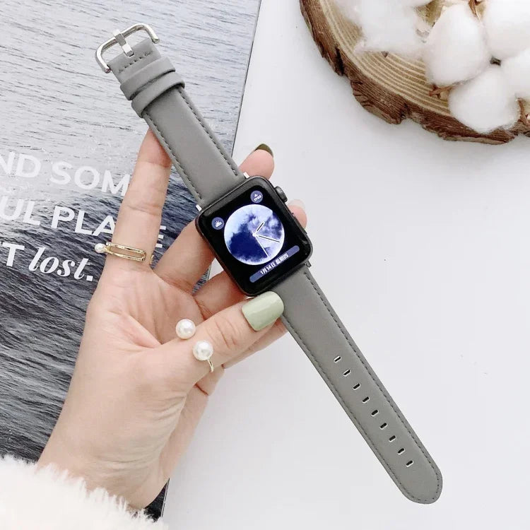 D Character Buckle Smooth Texture Replacement Watchbands For Apple Watch Series 6 & SE & 5 & 4 44mm / 3 & 2 & 1 42mm