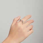 S925 Sterling Silver Galaxy Stars Women Open Ring, Galaxy Stars