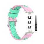 For Huawei Watch Fit 18mm Clasp Style Silicone Two-color Replacement Strap Watchband