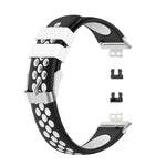 For Huawei Watch Fit 18mm Clasp Style Silicone Two-color Replacement Strap Watchband