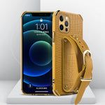 Electroplated TPU Crocodile Pattern Leather Case with Wrist Strap, For iPhone 12 mini, For iPhone 12, For iPhone 12 Pro, For iPhone 12 Pro Max