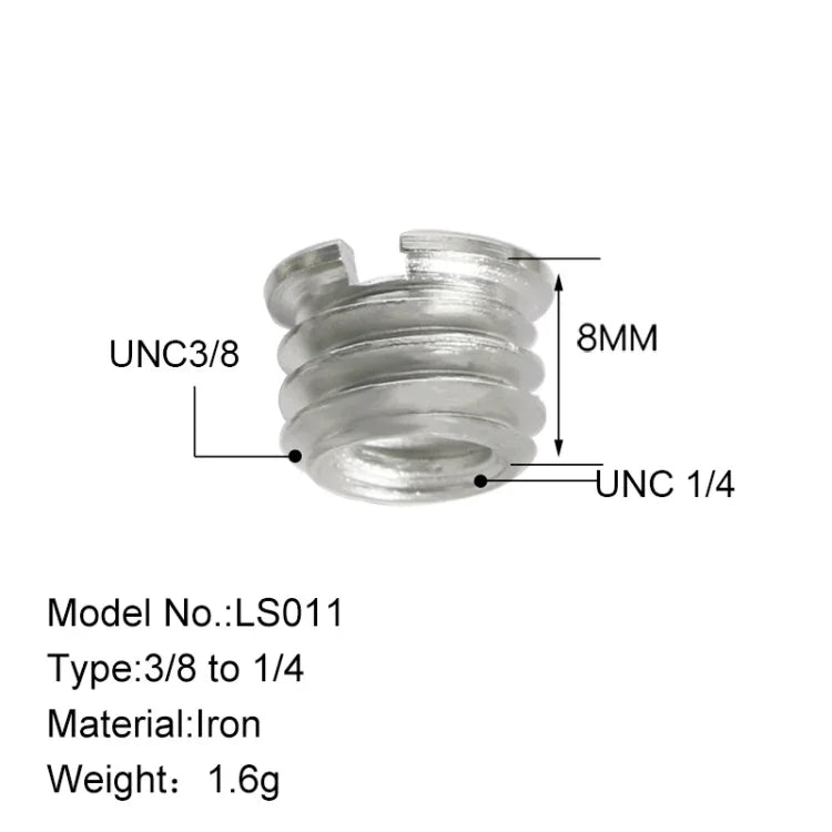 BEXIN LS011 2 PCS Camera Screw 1/4 to 3/8 Conversion Screws, LS011