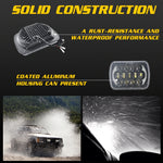7 inch(5X7)/(7X6) H4 DC 9V-30V 30000LM 300W 8LEDs Car Square Shape LED Headlight Lamps for Jeep Wrangler, 8LEDs