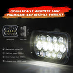 7 inch(5X7)/(7X6) H4 DC 9V-30V 30000LM 300W 8LEDs Car Square Shape LED Headlight Lamps for Jeep Wrangler, 8LEDs