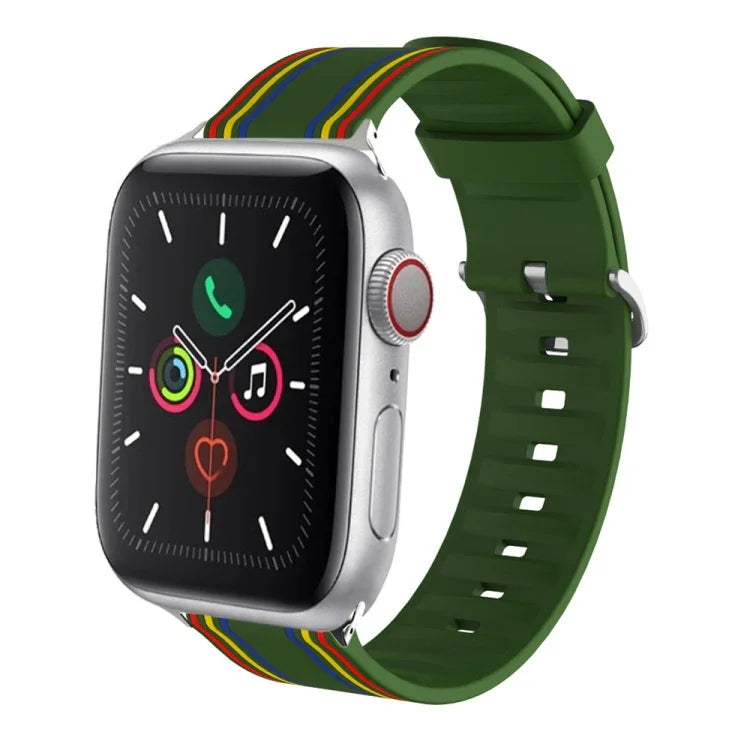 Silicone Replaceable Watch Strap, For Apple Watch Ultra 49mm / Series 8&7 45mm / SE 2&6&SE&5&4 44mm / 3&2&1 42mm, For Apple Watch Series 8&7 41mm / SE 2&6&SE&5&4 40mm / 3&2&1 38mm, For Apple Watch Series 7 45mm / 6 & SE & 5 & 4 44mm / 3 & 2 & 1 42mm   ...