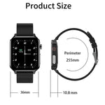 E86 1.7 inch TFT Color Screen IP68 Waterproof Smart Watch, Support Blood Oxygen Monitoring / Body Temperature Monitoring / AI Medical Diagnosis, Style: Leather Strap, Leather Strap(Black), Leather Strap(Brown)