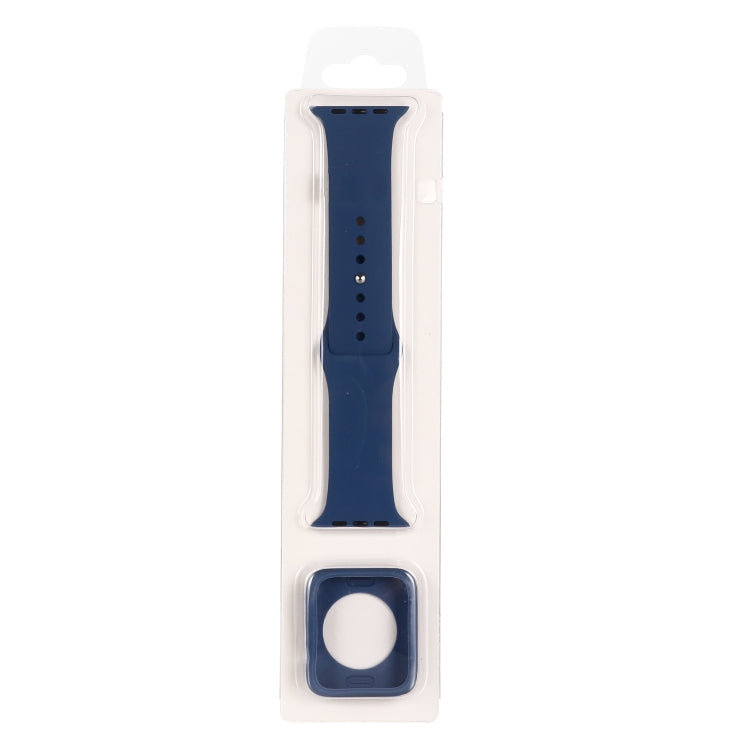 Silicone Replacement Strap Watchband + Watch Protective Case Set, For Apple Watch Series 9 / 8 / 7 41mm, For Apple Watch Series 9 / 8 / 7 45mm