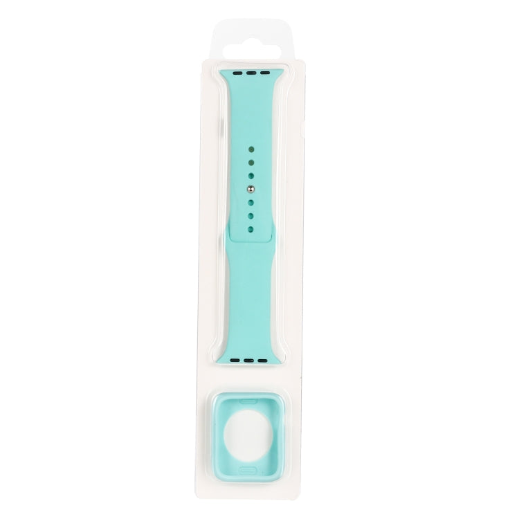 Silicone Replacement Strap Watchband + Watch Protective Case Set, For Apple Watch Series 9 / 8 / 7 41mm, For Apple Watch Series 9 / 8 / 7 45mm