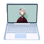 YT098B-A Detachable Candy Color Skin Feel Texture Round Keycap Bluetooth Keyboard Leather Case with Touch Control For iPad Air 11 2024 / 2025 / Air 4 10.9 2020 / Air 5 10.9 2022 (Purple), For iPad 10.2 2020 & 2019 / Air 2019 / Pro 10.5 inch            ...