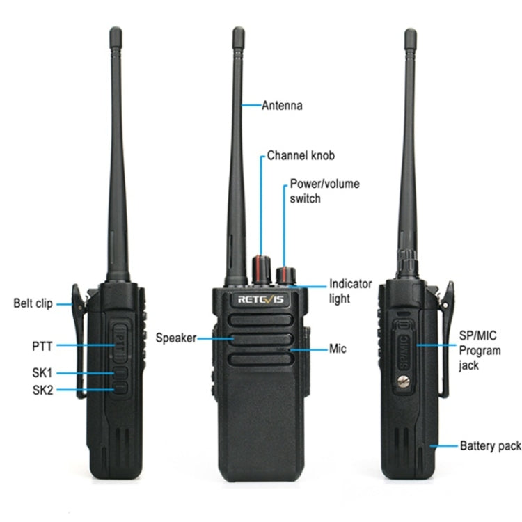 RETEVIS RT29 10W UHF 400-480MHz 16CHS Two Way Radio Handheld Walkie Talkie,, RT29,EU Plug