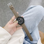 Sewing Litchi Texture Leather Replacement Strap Watchband, For Samsung Galaxy Watch 42mm, For Samsung Galaxy Watch 46mm, For Samsung Galaxy Watch 3 41mm, For Samsung Galaxy Watch 3 45mm, For Samsung Galaxy Watch Active2 40mm