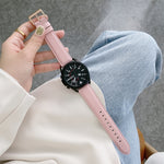 Sewing Litchi Texture Leather Replacement Strap Watchband, For Samsung Galaxy Watch 42mm, For Samsung Galaxy Watch 46mm, For Samsung Galaxy Watch 3 41mm, For Samsung Galaxy Watch 3 45mm, For Samsung Galaxy Watch Active2 40mm