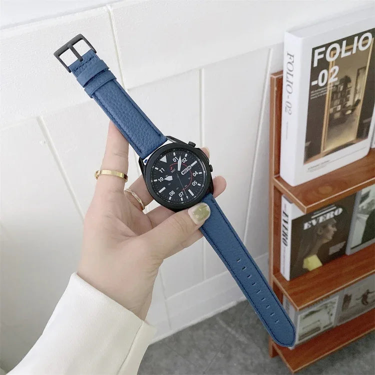 Sewing Litchi Texture Leather Replacement Strap Watchband, For Samsung Galaxy Watch Active2 44mm, For Samsung Galaxy Watch Active