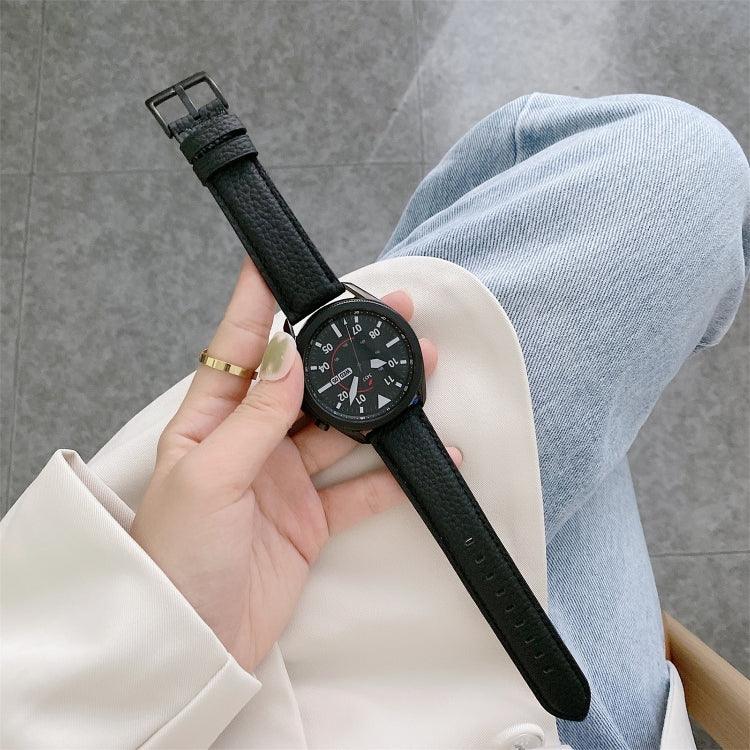 Sewing Litchi Texture Leather Replacement Strap Watchband, For Samsung Galaxy Watch Active2 44mm, For Samsung Galaxy Watch Active