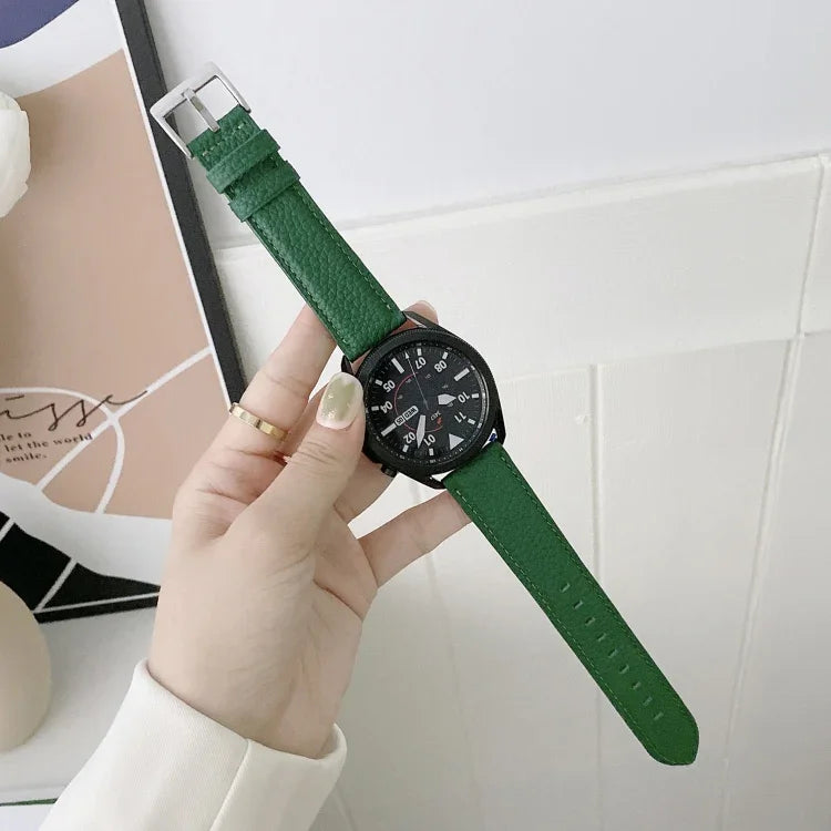 Sewing Litchi Texture Leather Replacement Strap Watchband, For Samsung Galaxy Watch Active2 44mm, For Samsung Galaxy Watch Active