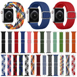 Buckle Braided Elastic Strap Watch Band For Apple Watch Series 9&8&7 41mm / SE 3&SE 2&6&SE&5&4 40mm / 3&2&1 38mm(Rainbow Color), For Apple Watch Series 8&7 41mm / SE 2&6&SE&5&4 40mm / 3&2&1 38mm                                                          ...