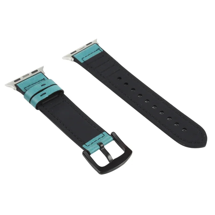 Crazy Horse Texture Leather Replacement Watchbands For Apple Watch Series, 7 45mm / 6 & SE & 5 & 4 44mm / 3 & 2 & 1 42mm, 7 41mm / 6 & SE & 5 & 4 40mm / 3 & 2 & 1 38mm