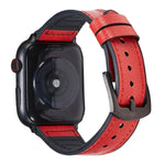 Crazy Horse Texture Leather Replacement Watchbands For Apple Watch Series, 7 45mm / 6 & SE & 5 & 4 44mm / 3 & 2 & 1 42mm, 7 41mm / 6 & SE & 5 & 4 40mm / 3 & 2 & 1 38mm