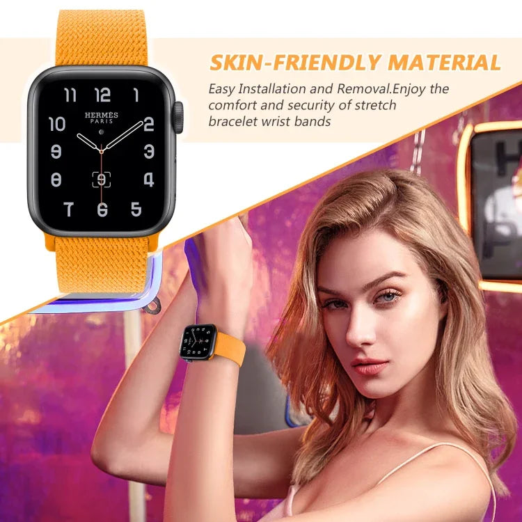 8-shaped Buckle Nylon Replacement Strap Watchband, For Apple Watch Series 9&8&7 41mm / SE 3&SE 2&6&SE&5&4 40mm / 3&2&1 38mm, For Apple Watch Series  7  45mm / & 6 & SE & 5 & 4 44mm