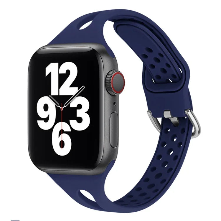 Silicone Replacement Watchbands For Apple Watch Series, 7 45mm / 6 & SE & 5 & 4 44mm / 3 & 2 & 1 42mm, 7 41mm / 6 & SE & 5 & 4 40mm / 3 & 2 & 1 38mm