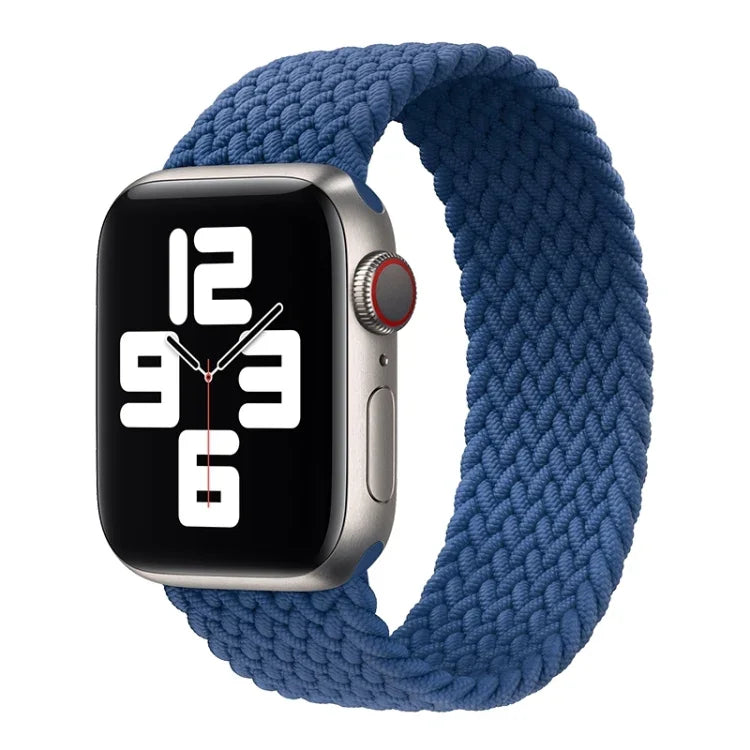 Metal Head Braided Nylon Solid Color Replacement Strap Watchband For Apple Watch Series 6 & SE & 5 & 4 44mm / 3 & 2 & 1 42mm, L 165mm